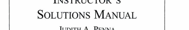 Instructors Solutions Manual