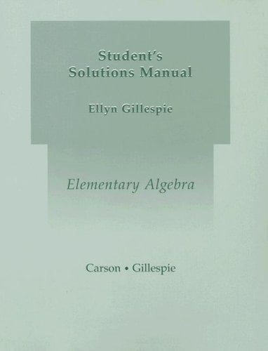 Elementary Algebra-Student Solutions