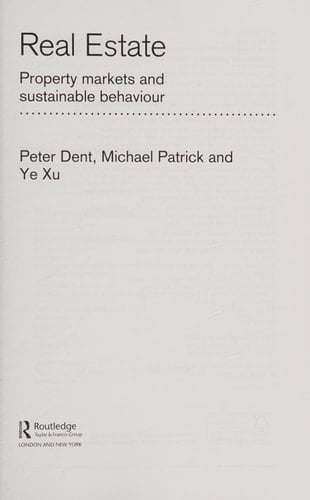 Real estate: property markets and sustainable behaviour