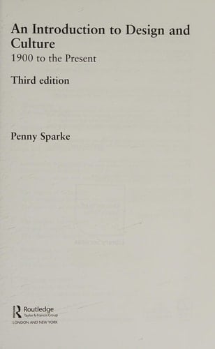 An introduction to design and culture: 1900 to the present
