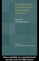 Evidence Based Counselling and Psychological Therapies: Research and Applications