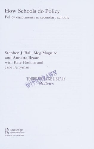 How schools do policy: policy enactments in secondary schools