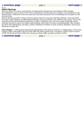 Implicit meanings: selected essays in anthropology