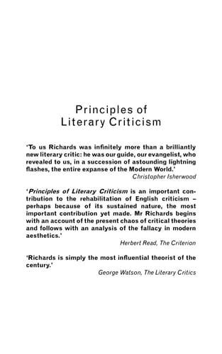 Principles of literary criticism