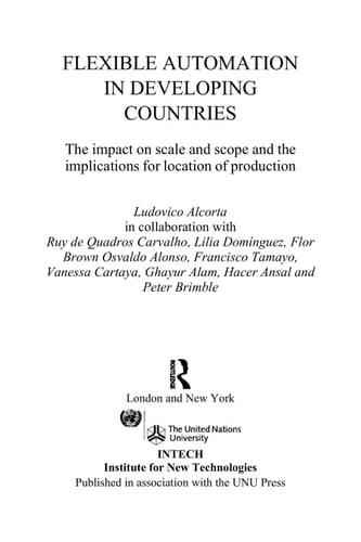 Flexible automation in developing countries: the impact on scale and scope and the implications for location of production
