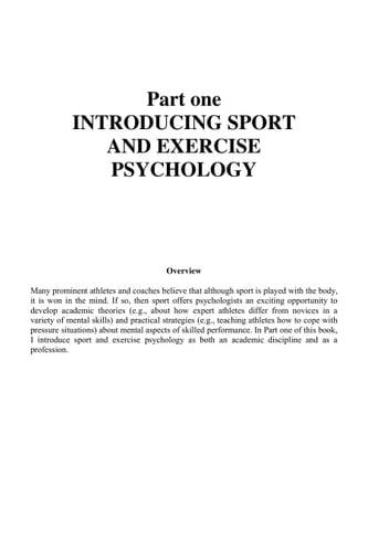 Sport and exercise psychology: a critical introduction