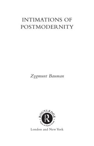 Intimations of postmodernity