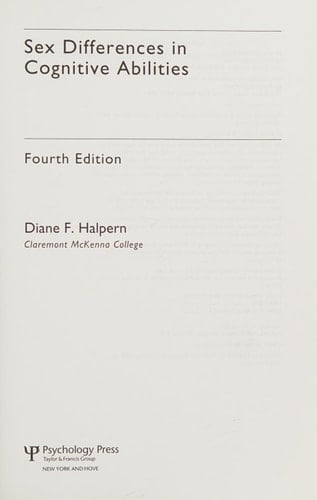 Sex differences in cognitive abilities