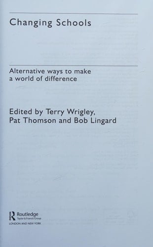 Changing schools alternative approaches to make a world of difference