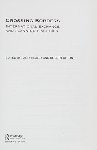 Crossing borders: international exchange and planning practices