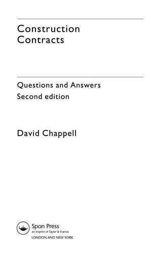 Construction contracts: questions and answers