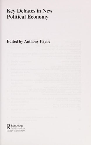 Key Debates in New Political Economy