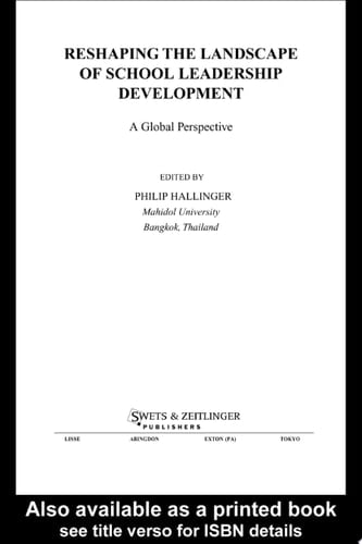 Reshaping the Landscape of School Leadership Development: A Global Perspective