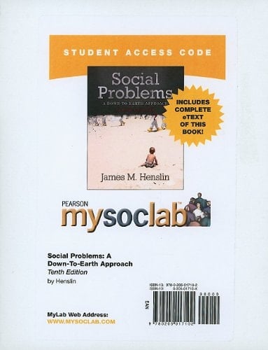 Social Problems Mysoclab With Pearson Etext Student Access Code Card