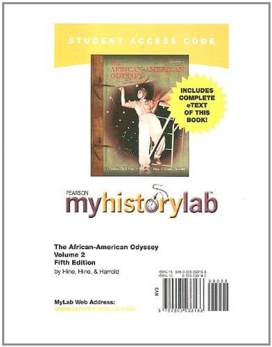 The African American Odyssey: Myhistorylab + Pearson Etext Student Access Code Card