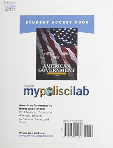 MyPoliSciLab -- Standalone Access Card -- for American Government: Roots and Reform, (2011 National, Texas and Alternate Editions)