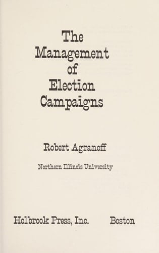 The management of election campaigns