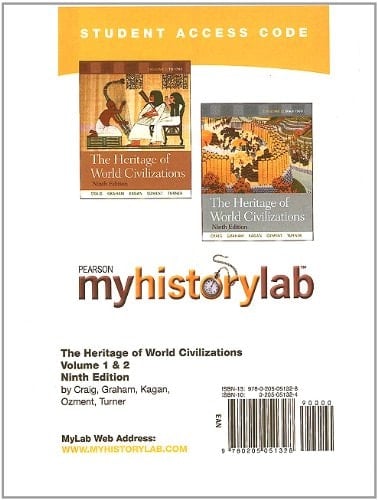 The Heritage of World Civilizations: Myhistorylab Student Access Code Card