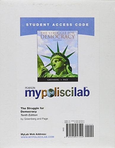 The MyPoliSciLab without Pearson eText -- Standalone Access Card -- for Struggle for Democracy (10th Edition)