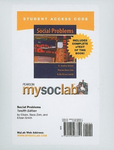 Social Problems: Mysoclab + Pearson Etext Student Access Code Card