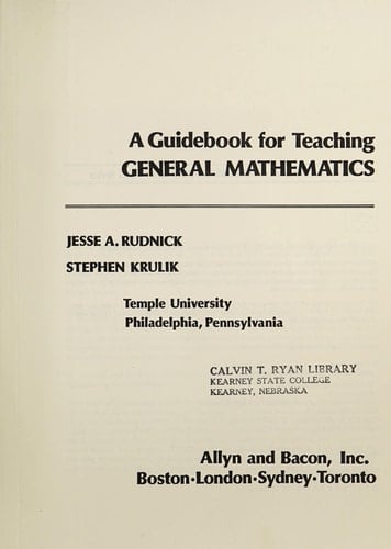 A Guidebook for Teaching General Mathematics (Guidebook for Teaching Series)