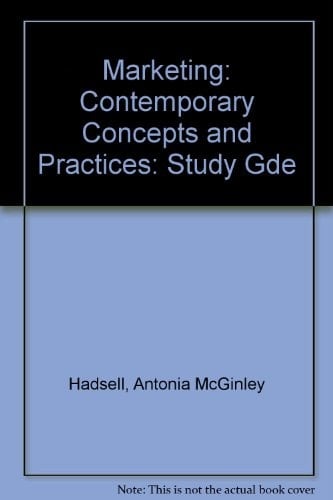 Marketing: Study Gde: Contemporary Concepts and Practices