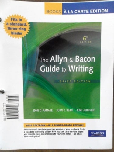 The Allyn & Bacon Guide to Writing, Brief Edition, Books a la Carte Edition (6th Edition)
