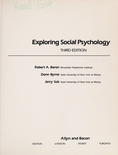 Exploring Social Psychology