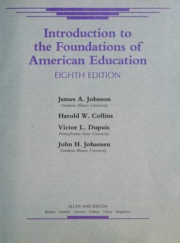 Introduction to the Foundations of American Education