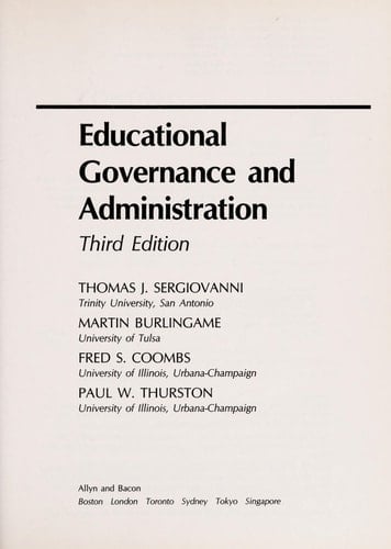 Educational Governance and Administration