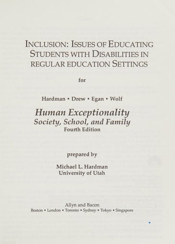 Human Exceptionality: Society, School, and Family