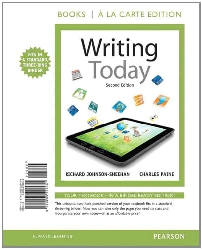Writing Today, Books a la Carte Edition (2nd Edition)