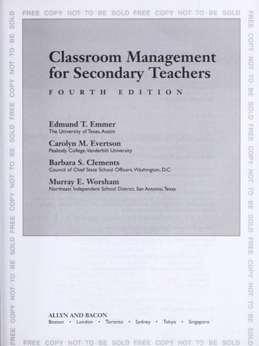 Classroom Management for Secondary Teachers: Examination Copy