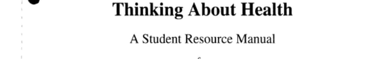 Thinking about Health: A Student Resource Manual for Access to Health, 5th Edition