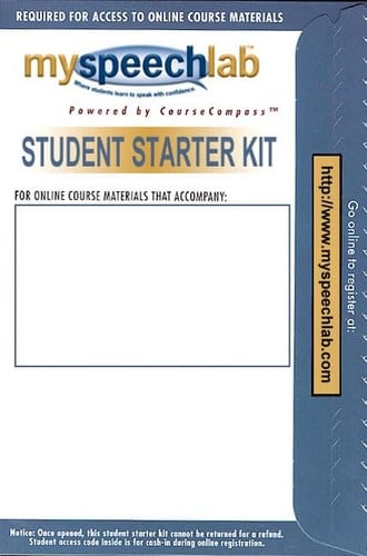 MySpeechLab CourseCompass with Pearson eText - Valuepack Access Card