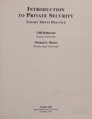Introduction to Private Security: Theory Meets Practice