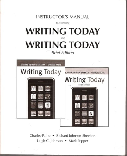 Instructor's Manual for Writing Today and Writing Today, Brief Edition