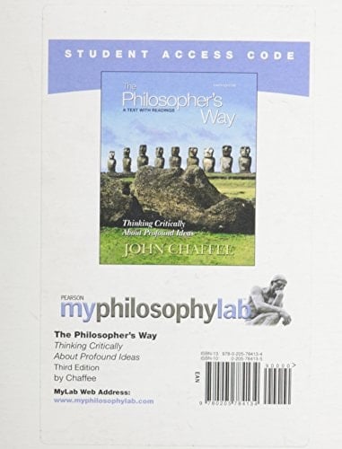 The Philosopher's Way: Myphilosophylab Student Access Code Card