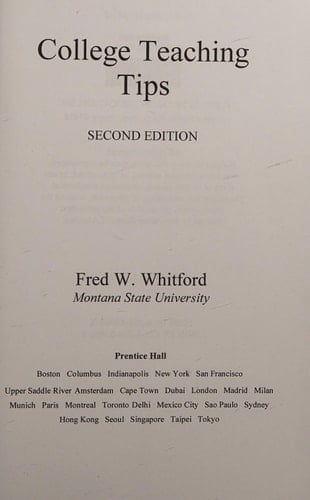 College Teaching Tips (2nd Edition)