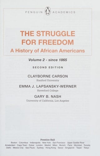 The Struggle for Freedom: A History of African Americans, Concise Edition, Volume 1 (Penguin Academic Series) (2nd Edition)