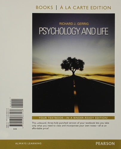 Psychology and Life (Books a la Carte)