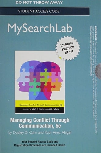 MySearchLab with Pearson eText -- Standalone Access Card -- for Managing Conflict through Communication (5th Edition)