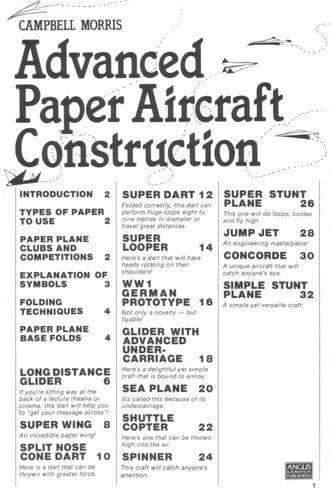 Advanced Paper Aircraft Construction: Easy-to-follow Instructions for 14 Flyable Models (A Cornstalk Book)