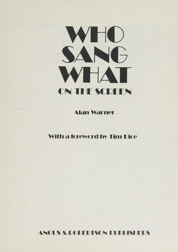 Who Sang What on the Screen
