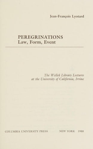 Lyotard Writing the Event