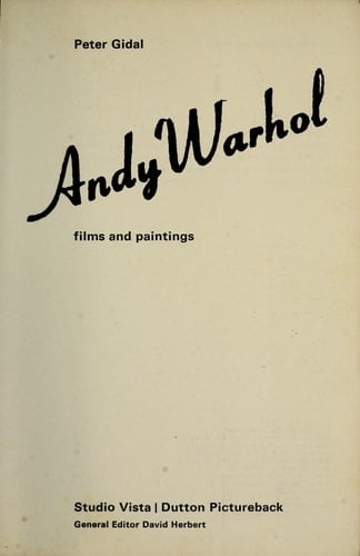 Andy Warhol: Films and paintings (Studio Vista/Dutton Pictureback)