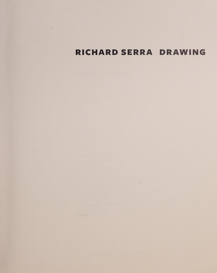 Richard Serra, Drawing A Retrospective : [exhibition, Metropolitan Museum of Art, Apr. 13-Aug. 28, 2011 ; San Francisco Museum of Modern Art, Oct. 15, 2011-Jan. 16, 2012 ; Menil Collection, Houston, Mar. 2-June 10, 2012