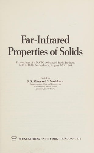 Far-Infrared Properties of Solids (Optical Physics and Engineering)