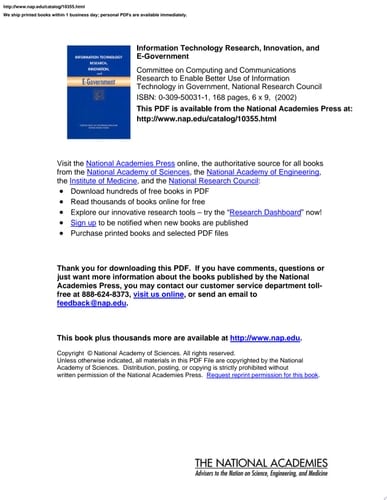 Information Technology Research, Innovation, and E-Government