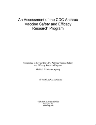 An Assessment of the CDC Anthrax Vaccine Safety and Efficacy Research Program